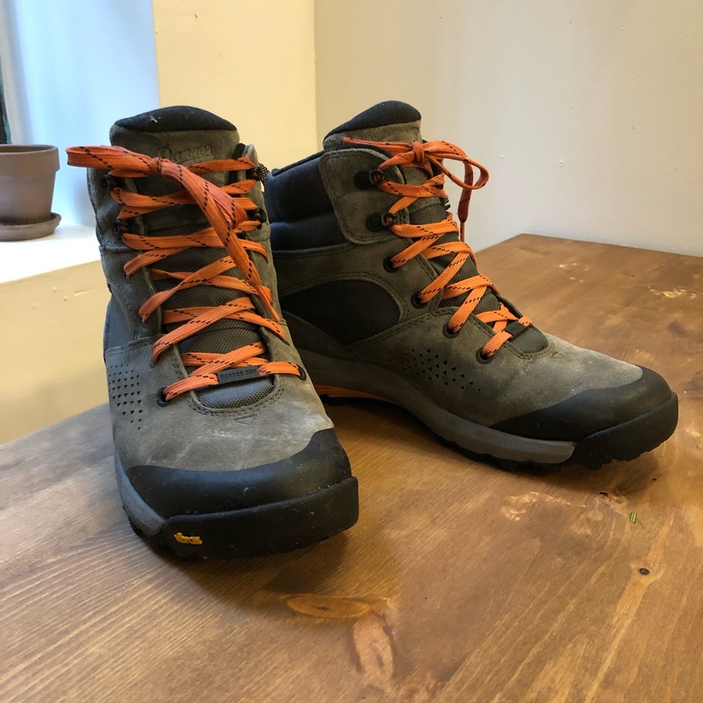 Danner Inquire Mid Hiker Boots - size 9.5 - Womens - Dark Grey / Salmon